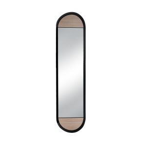 WOOD AND METAL WALL MIRROR 30.5X4X120CM.