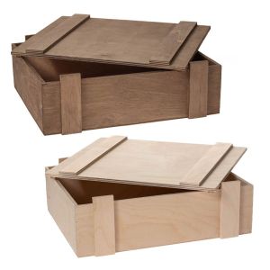 WOODEN CRATE WITH LID 33Χ28Χ10CM