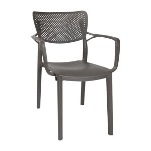 Градински стол Bellini цвят въглен 54.5x53x84cm