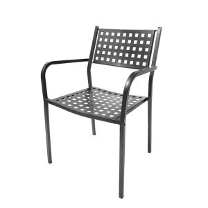 Метален градински стол сив цвят 159 54*51*84
