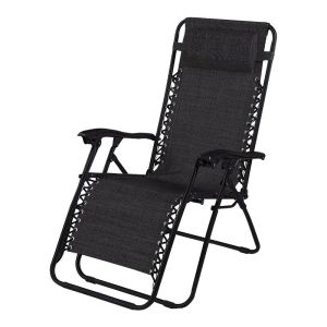 Сгъваем градински стол Zero черен цвят 65*175*110
