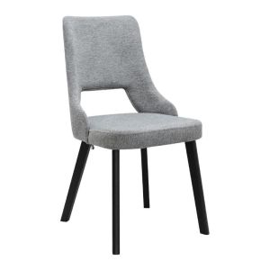 Трапезен стол MIRIAM със сива текстилна дамаска 47x52x91cm