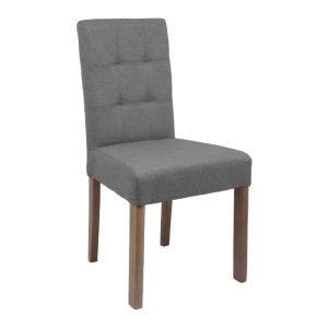 Трапезен стол t12 сив плат и крака дъб 45x45x90см