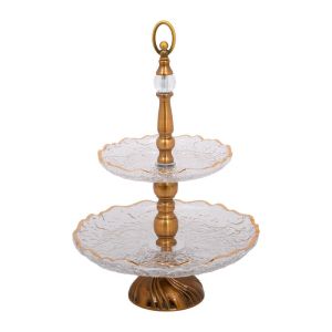 2 Layer glass plate FL309 in clear-bronze color, size cm