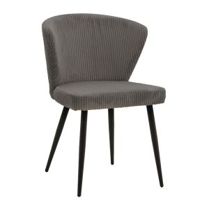 Chair Mattia fabric anthracite-black metal leg 55x53x80cm