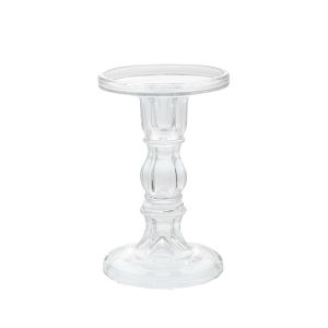 CLEAR GLASS CANDLE HOLDER D11X18CM