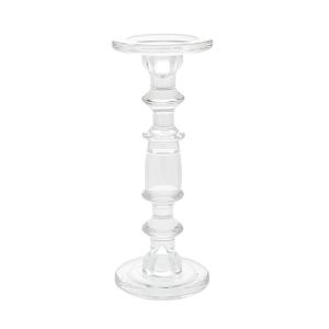 CLEAR GLASS CANDLE HOLDER D11X29CM
