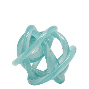 DECORATIVE KNOT FACTORY GLASS TURQUOISE SEA LARGE - Φ15cm