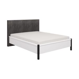EDESA BED 160 WHITE WITH GRAY FABRIC 177.5x213x115cm