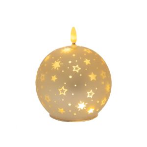 GOLD LED BALL CANDLE 10CM