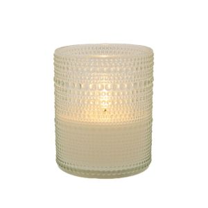 LED CLEAR GLASS WAX CANDLE 10X12.5CM
