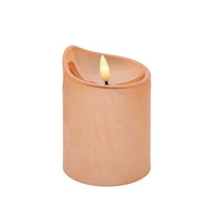 LED ROSE GOLD CANDLE WITH ELETROPLATED SURFACE 7.5X10CM