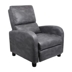 OPENING ARMCHAIR RELAX "Arezio" GRAY FAUX LEATHER 73x88x100cm