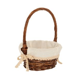 WILLOW BASKET WITH FABRIC AND HANDLE D20X10CM