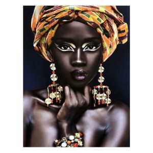 Африканска картина с 3D детайли - дигитален принт, размери 60x80x2.5 см