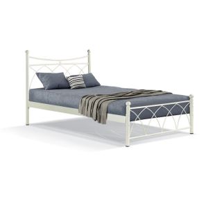 Бежово метално легло Hermes, размери 150x200 см
