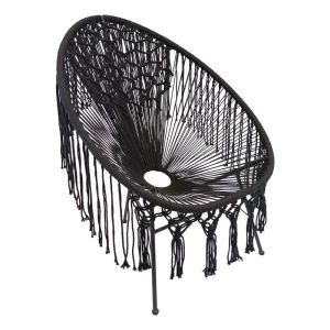 Градински кресло Macrame Havvana в черен цвят, 72x92x86 см