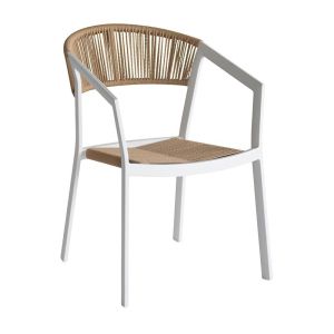 Градински стол Djenne в бял цвят, 57x61x81 см