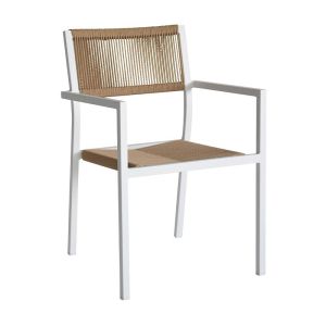 Градински стол Lesoto в бял цвят, 57x61x83 см