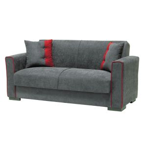 Двуместен диван 'Emily' сив с червен акцент168x85x83см 1.1