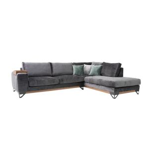 Десен ъглов диван Angelo в тъмно сив цвят, размери 300x230x95 см