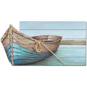 Дървена деко лодка (3D) 50x100см