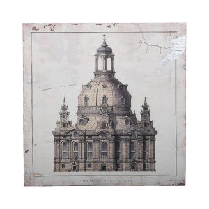 Дървено пано 'Dresden Frauenkirche' бежово-кафяво 40x3.5x40см