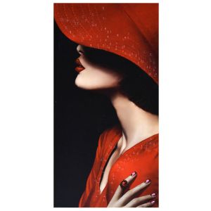 Картина жена с шапка с 3D детайли - дигитален печат 50x100x2.5см