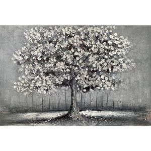 Картина платно бадемово дърво в сребристо-розов цвят - 120x80 см
