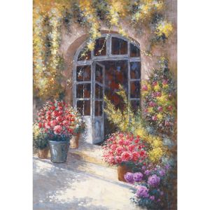 Картина платно Вход с цветя в Корфу 80x120 см