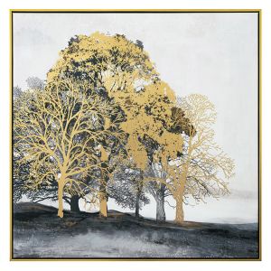 Картина с рамка дървета златно/черно - 80х80см