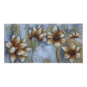 Картината на платно 'Кафяви цветя' - размери 120x2.8x60 см