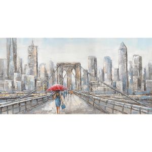 Картината на платно Разходка по моста - размери 140x70 см