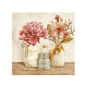 Картината на платно Цветя във вази - размери 60x60x2.5 см