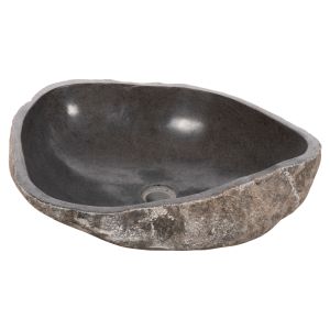 Кеменна мивка от речен камък в сив цвят 55х44х16см. HM4193