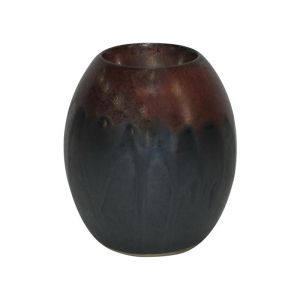 Керамична ваза 605015 в сиво-кафяв цвят 11x12 см