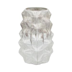 Керамична ваза Belinda бяло-бежов цвят 20x20x28см