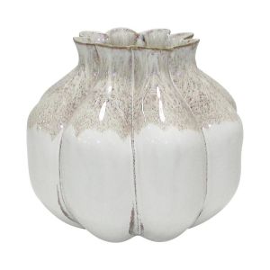 Керамична ваза Belinda бяло-бежов цвят 21x21x19см