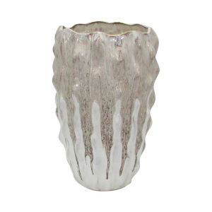 Керамична ваза Belinda бяло-бежов цвят 21x21x32см