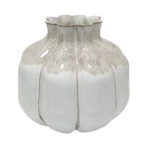 Керамична ваза Belinda бяло-бежов цвят 29x29x26см