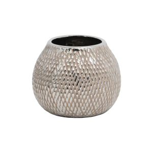 Керамична ваза Dot сребърен цвят 12.5см