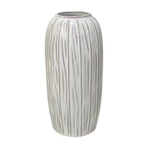 Керамична ваза бял цвят 17x17x36см
