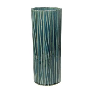Керамична ваза зелен цвят 13.5x9.5x35.5см