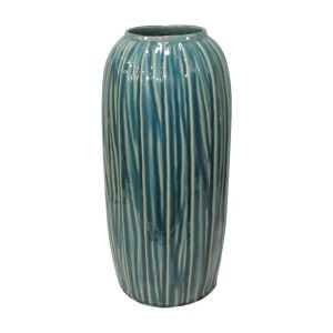 Керамична ваза зелен цвят 17x17x36см