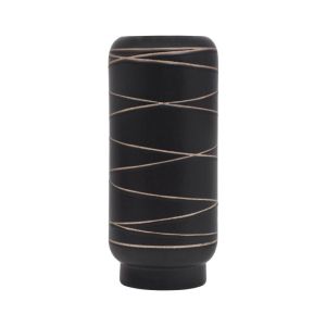Керамична ваза с лента, черен цвят 14.5x32см