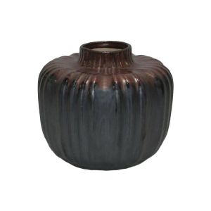 Керамична ваза сиво-кафяв цвят 17x14см