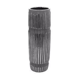Керамична ваза сребърен цвят 13x13x42см