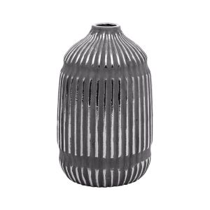 Керамична ваза сребърен цвят 14x14x23см