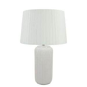 Керамична декоративна лампа бяла 14.8x38см