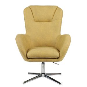 Кресло с жълта текстилна дамаска 72x73x100/104 см